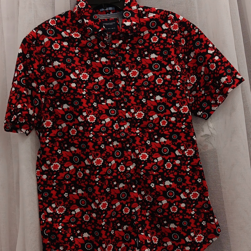 Denim And Flowers Men's Red Floral Shirt